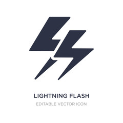 lightning flash icon on white background. Simple element illustration from UI concept.