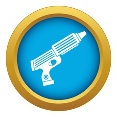 Plastic gun toy icon blue vector isolated on white background for any design