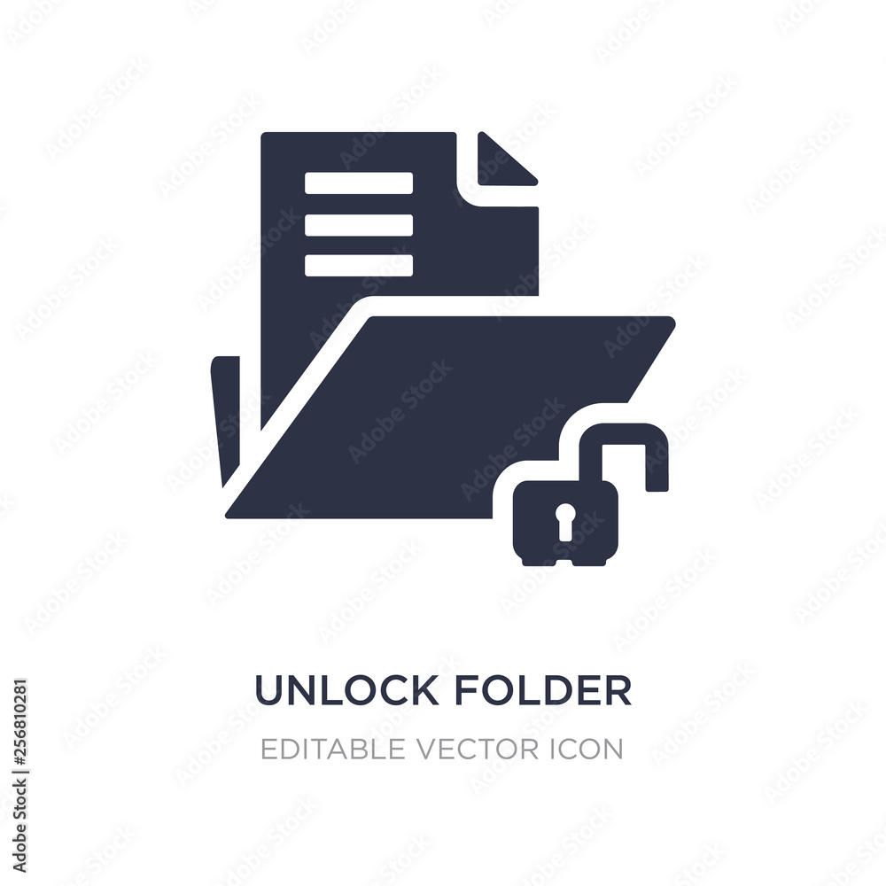 Aufkleber unlock folder icon on white background. simple element illustration from ui concept.
