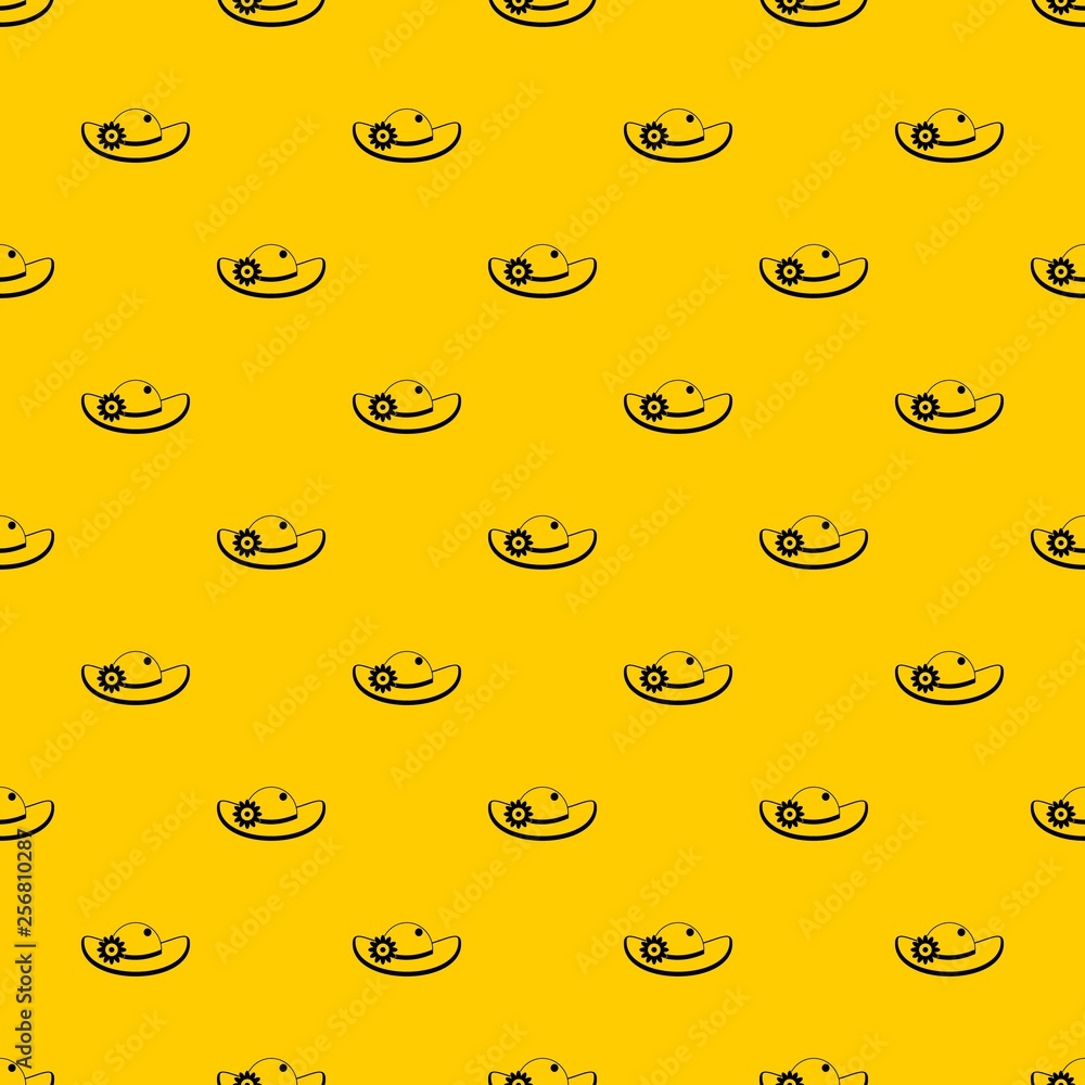 Poster hat with flower pattern seamless vector repeat geometric yellow for any design