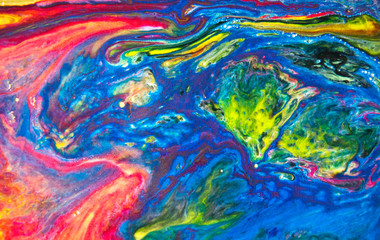 Naklejka premium abstract red green blue marble texture, acrylics art