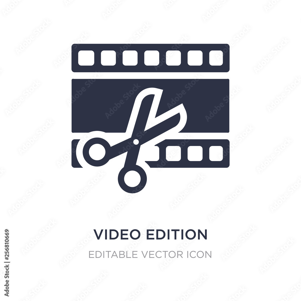 Poster video edition icon on white background. simple element illustration from ui concept.