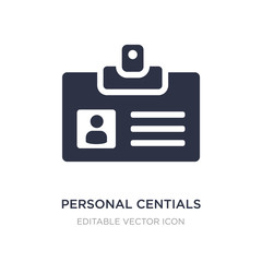 personal centials icon on white background. Simple element illustration from UI concept.