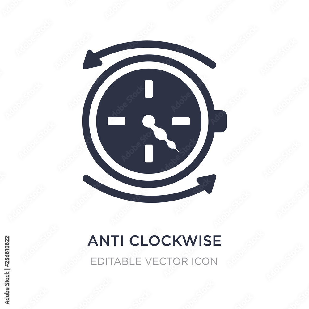 Aufkleber anti clockwise icon on white background. simple element illustration from ui concept.