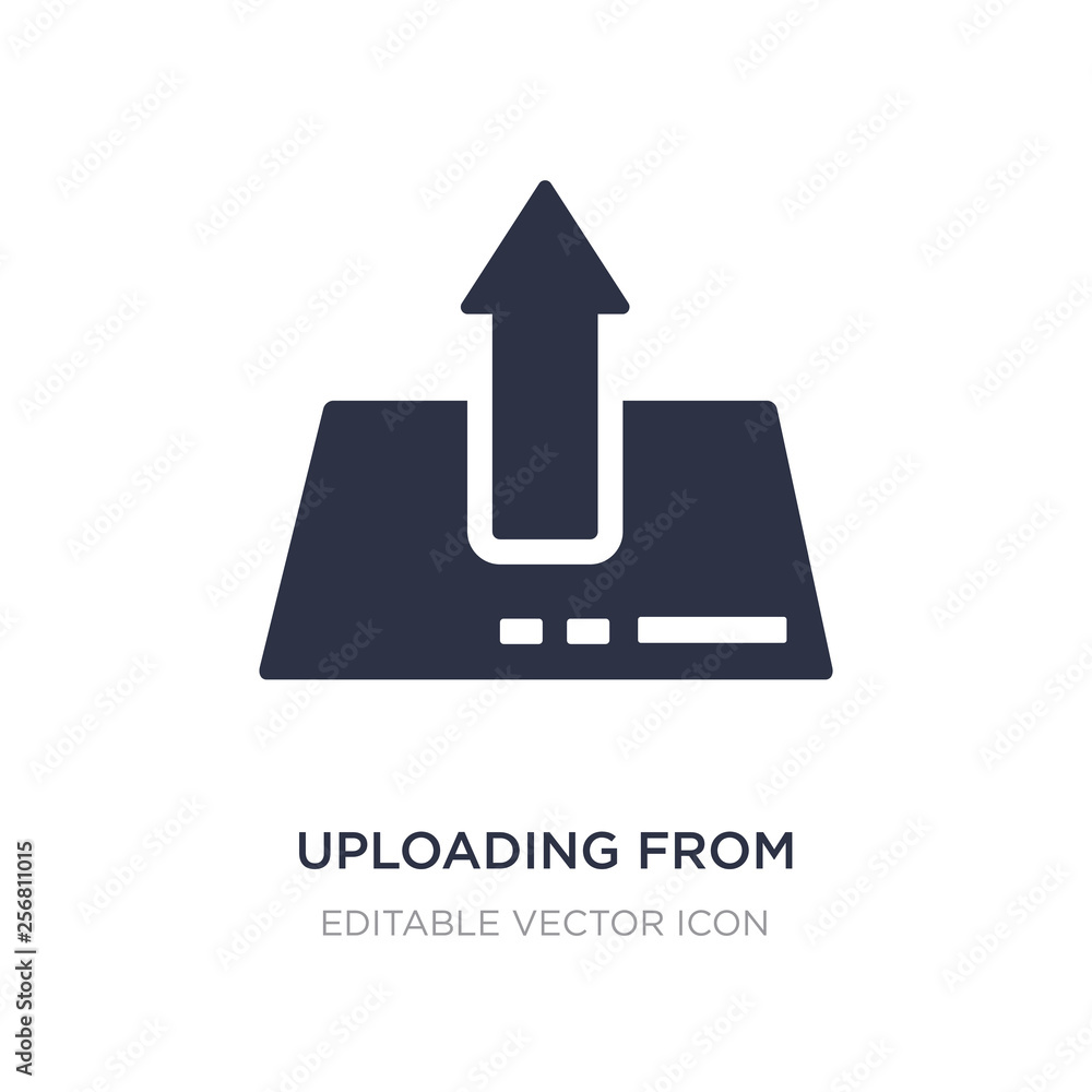 Poster uploading from drive icon on white background. simple element illustration from ui concept.