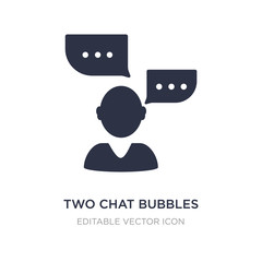 two chat bubbles icon on white background. Simple element illustration from UI concept.