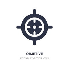 Obraz premium objetive icon on white background. Simple element illustration from Weapons concept.