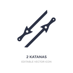 2 katanas icon on white background. Simple element illustration from Weapons concept.