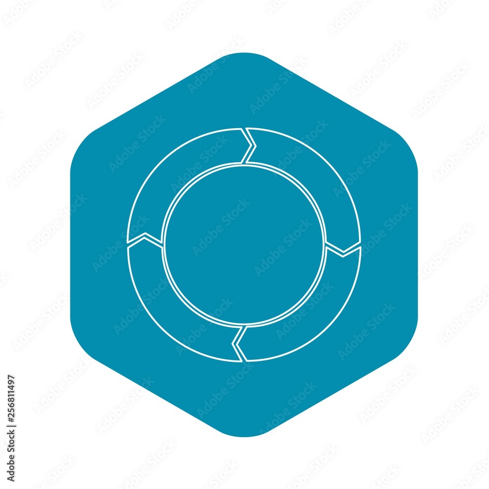 Poster cycle circle diagram icon. outline illustration of cycle circle diagram vector icon for webicon. out