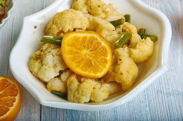 Moroccan  Cauliflower With Preserved mandarinas
