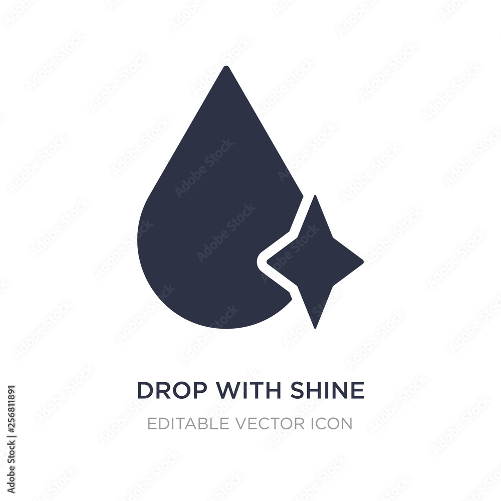 Aufkleber drop with shine icon on white background. simple element illustration from weather concept.