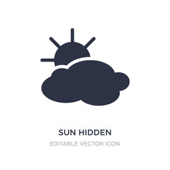 sun hidden partially icon on white background. Simple element illustration from Weather concept.