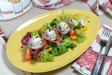 salad with cheese and olives