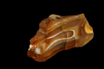 macro stone mineral agate on black background