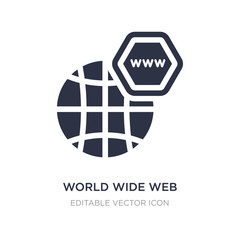 world wide web on grid icon on white background. Simple element illustration from Web concept.