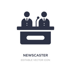 newscaster icon on white background. Simple element illustration from Web concept.