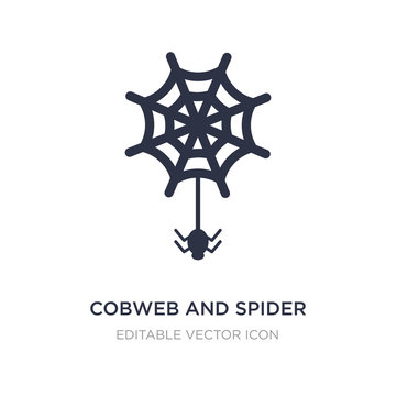 cobweb and spider icon on white background. Simple element illustration from Web concept.
