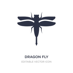 dragon fly icon on white background. Simple element illustration from Animals concept.