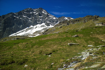 Fototapeta na wymiar Valle del Lys, Alpenzu, Valle d'Aosta, Gressoney