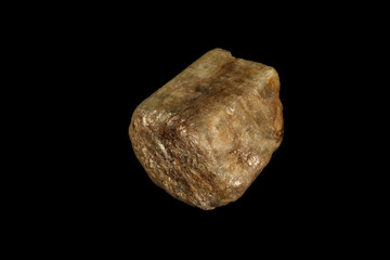 macro stone mineral Beryl on a black background