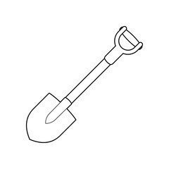 Icono plano lineal pala en color negro