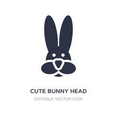 cute bunny head icon on white background. Simple element illustration from Animals concept.