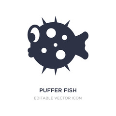 puffer fish icon on white background. Simple element illustration from Animals concept. © zaurrahimov