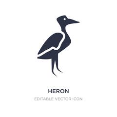 heron icon on white background. Simple element illustration from Animals concept.
