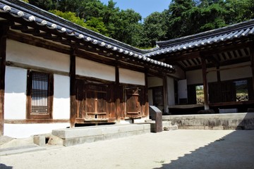 Traditional Korean house Hanok in Dosan Seowon Confucian academy near Andong, Korea