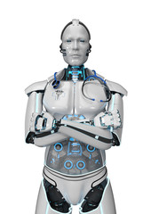 Obraz na płótnie Canvas Humanoid Robot Medical Assistant Stethoscope