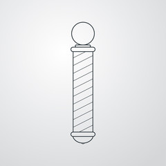 Icono plano lineal poste barbero en fondo gris