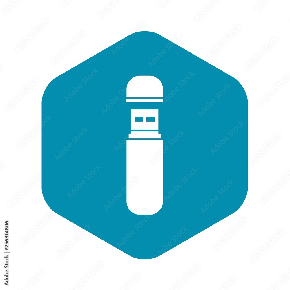 Poster usb flash drive icon in simple style isolated vector illustration
