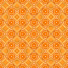 Vector seamless pattern. yellow, orange, warm, rhombus, square, circle, textiles. Modern stylish texture. Repeating geometric figures. Abstract background