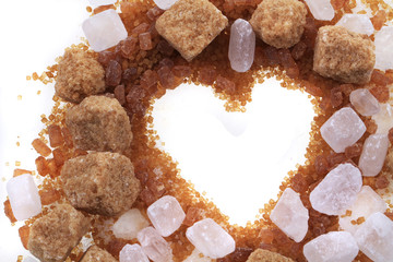 brown and white sugar heart  texture