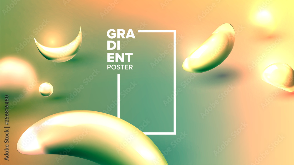 Poster fluid abstract liquid background vector. elements concept. dynamic art. web science brochure. 3d rea