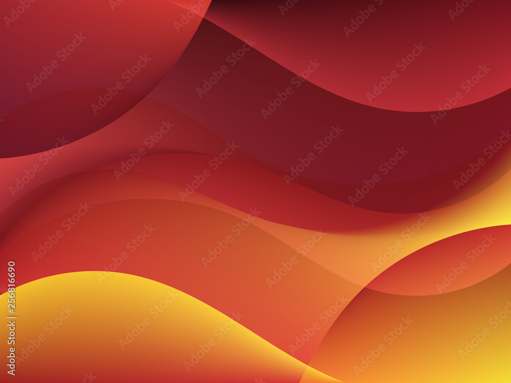 Aufkleber dynamic textured background with orange waves. vector background