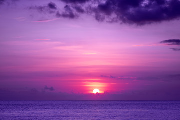 Fototapeta na wymiar Colorful tropical sunset in famous tourist destination - Bali. S