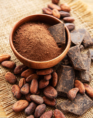 Cocoa powder and beans