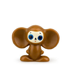 Children's toy Cheburashka on a white background
