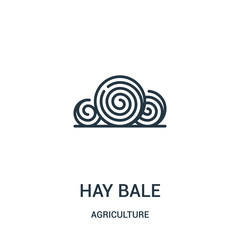 hay bale icon vector from agriculture collection. Thin line hay bale outline icon vector illustration. Linear symbol for use on web and mobile apps, logo, print media. © MacroOne