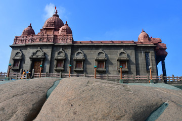 Temple dedicated to Swami Vivekananda, national hero of India. Kanyakumari, Cape Komorin in Tamil...