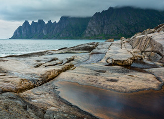 Summer Senja coast (Jagged Ersfjord, Norway, polar )
