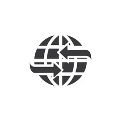globe with arrow icon