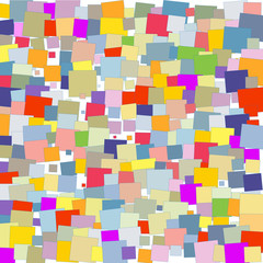Bright colorful squares on a white background.