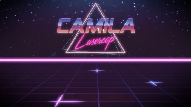 first name Camila in synthwave style