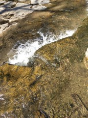 water flowing over the rocks