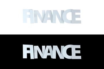 3D Finance Text on White and Black Version