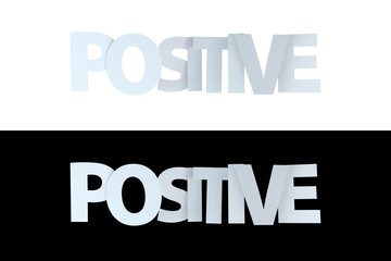 3D Positive Text on White and Black Version