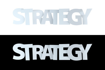 3D Strategy Text on White and Black Version