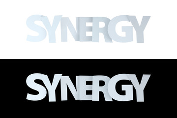 3D Synergy Text on White and Black Version